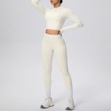 Women Solid Running Fitness Yoga Two-Piece Set
