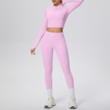 Women Solid Running Fitness Yoga Two-Piece Set