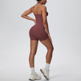 Women Seamless Halter Neck Tank Yoga Two-Piece Set