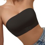 Summer Women's Basics Thin Outer Lift Sexy Front Closure Tank Strapless Seamless Ice Silk Bustier