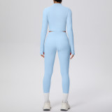 Women Solid Running Fitness Yoga Two-Piece Set