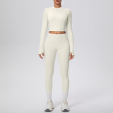 Women Solid Running Fitness Yoga Two-Piece Set