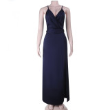 Women Autumn Sexy Slit Strap Dress