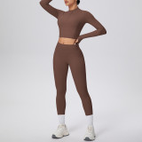 Women Solid Running Fitness Yoga Two-Piece Set