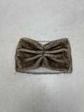 Women Side Pleated Furry Bodycon Skirt