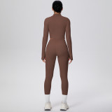 Women Solid Running Fitness Yoga Two-Piece Set