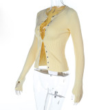 Women Autumn Solid Long-Sleeve Top