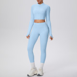 Women Solid Running Fitness Yoga Two-Piece Set