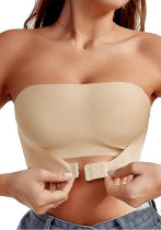 Summer Women's Basics Thin Outer Lift Sexy Front Closure Tank Strapless Seamless Ice Silk Bustier