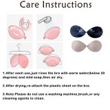 Plus Size Women's Tight Fitting Deep V Push-Up Seamless Wireless Strapless Invisible Silicone Bra