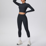 Women Solid Running Fitness Yoga Two-Piece Set