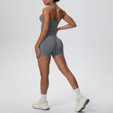 Women Seamless Halter Neck Tank Yoga Two-Piece Set