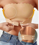 Women's Sport Anti-Strap Strapless Front Closure Thin Breathable Striped Wavy Edge Seamless Bra