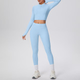 Women Solid Running Fitness Yoga Two-Piece Set