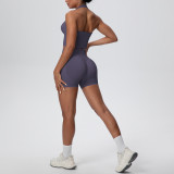 Women Seamless Halter Neck Tank Yoga Two-Piece Set