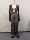 Summer Women's Sexy Casual Beach Holidays Solid Cut-Out Knitting Cover-Up Dress