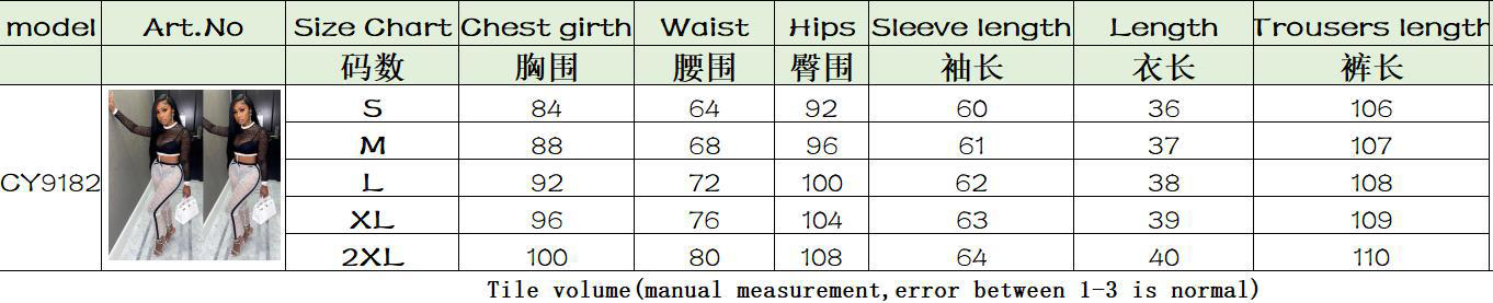 Autumn Women's Sexy Lace Long Sleeve Crop Two-Piece Pants Set