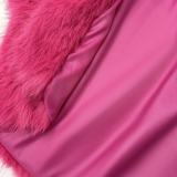 Autumn Winter Women's Luxury Plush Faux Fur Hooded Coat