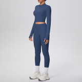 Women Solid Running Fitness Yoga Two-Piece Set