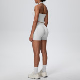 Women Seamless Halter Neck Tank Yoga Two-Piece Set