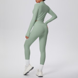 Women Solid Running Fitness Yoga Two-Piece Set