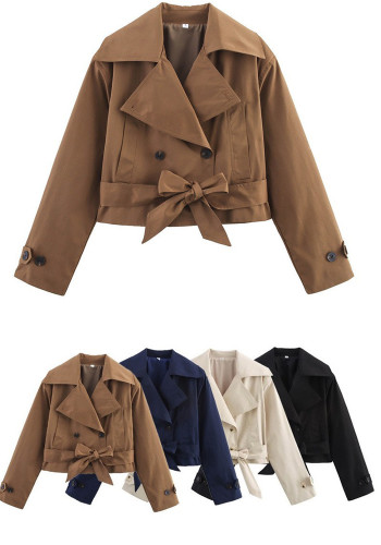 Women Autumn Belted Coat