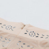 Women Sexy Beaded See-Through Dress