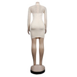 Women Sexy Beaded See-Through Dress