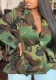 Women Elegant Autumn/Winter Long-Sleeved Printed Casual Crop Jacket