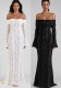 Women Lace Cutout Off Shoulder Bell Bottom Sleeve Elegant Sexy Strapless Bodycon Dress