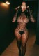 Women Leopard Print Mesh High-Neck Backless Panties Hollow-Out Sexy Bodysuit Sexy Lingerie