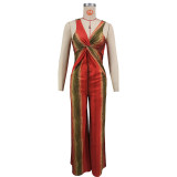Women Sleeveless V-Neck Jumpsuit