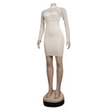 Women Sexy Beaded See-Through Dress
