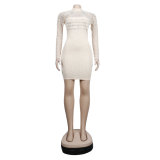 Women Sexy Beaded See-Through Dress
