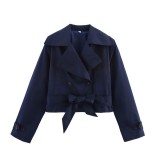 Women Autumn Belted Coat