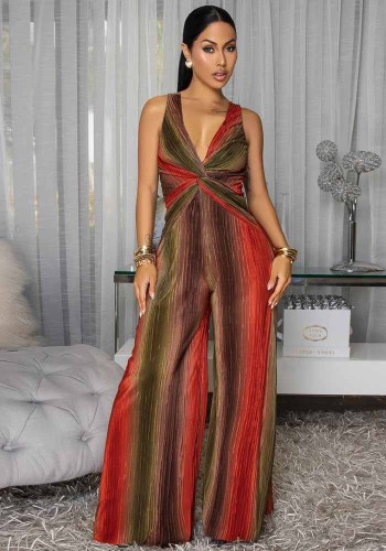 Women Sleeveless V-Neck Jumpsuit