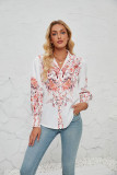 Women Casual Printed Long-Sleeved Stand Collar Shirt