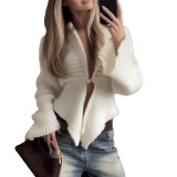 Women Single-Button V-Neck Cardigan Sweater