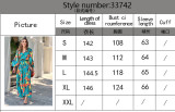 Women Printed Turndown Collar Maxi Dress