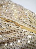 Women Autumn Halter Neck Sequin Backless Bodycon Dress