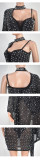 Women Mesh See-Through Sexy One-Sleeve Mini Dress