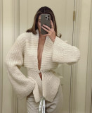 Women Single-Button V-Neck Cardigan Sweater