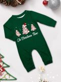 Women's Christmas Tree Snowman Letter Print Christmas Family Matching Green Pajamas