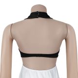 Women's Fashion Sexy V-Neck Low Back Slit Bodycon Dress