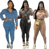Women sports Top and Pant Casual Two Piece Set
