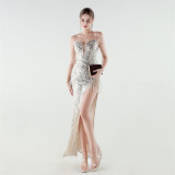 Women's Luxury Embroidered Beaded Evening Gown