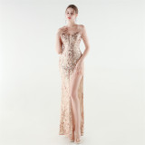 Women's Luxury Embroidered Beaded Evening Gown