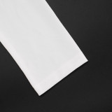 Autumn Women's Solid Color Casual Long Sleeve Crop Top and Tight-Fitting Pants Set