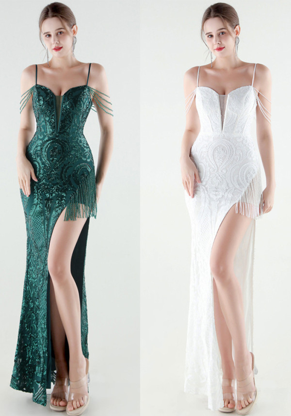 Women's Luxury Embroidered Beaded Evening Gown
