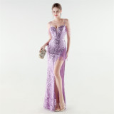 Women's Luxury Embroidered Beaded Evening Gown